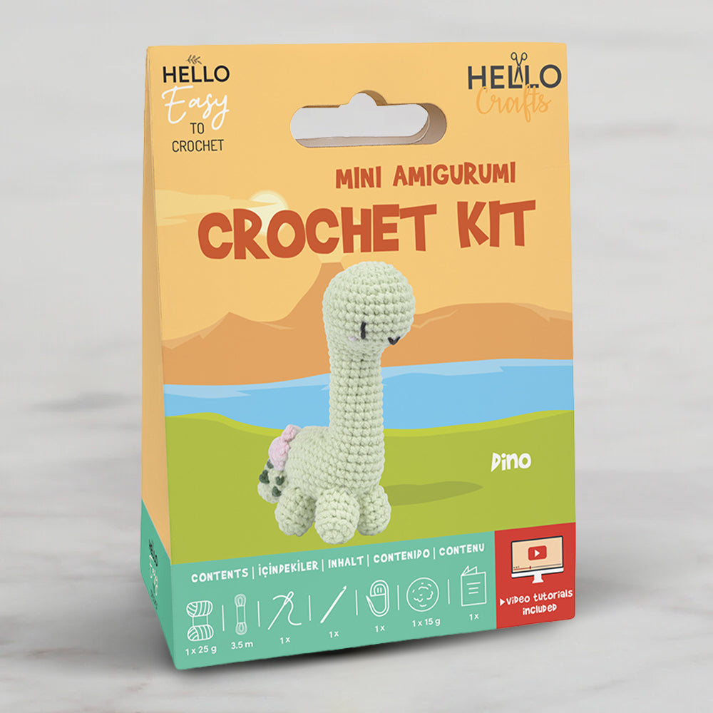 Hello Crafts Tığ İşi Mini Amigurumi Kiti - Dıno - HC131